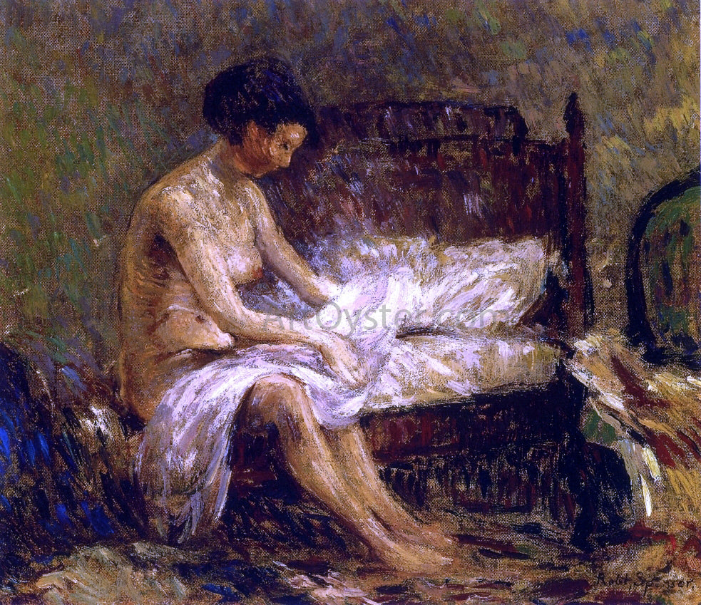 Robert Spencer Seated Nude - Canvas Print