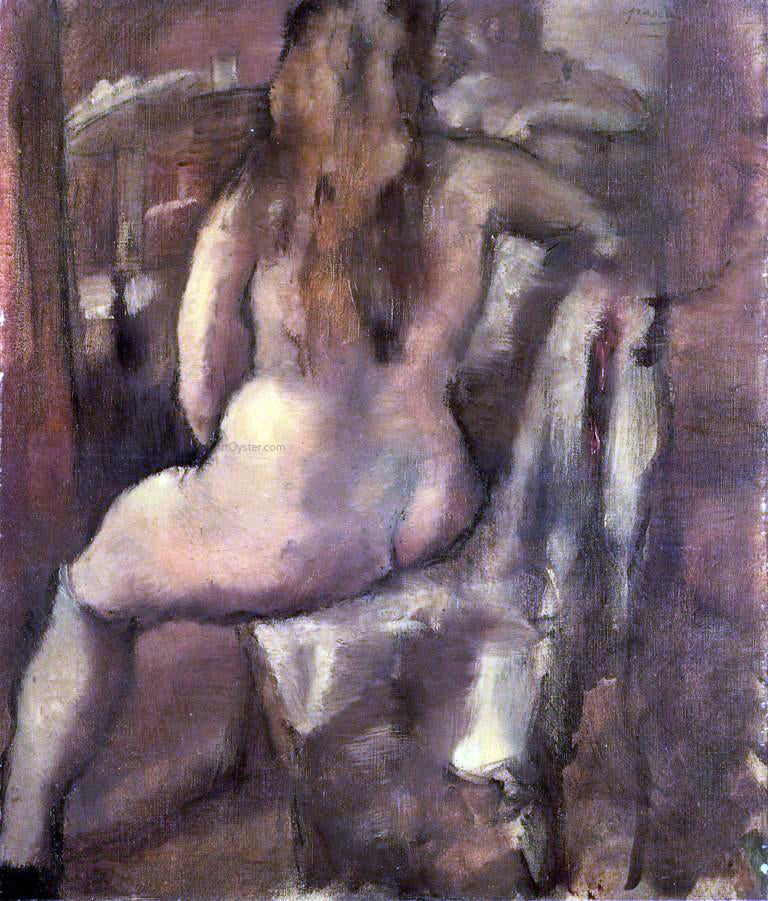 Jules Pascin Seated Nude - Canvas Print