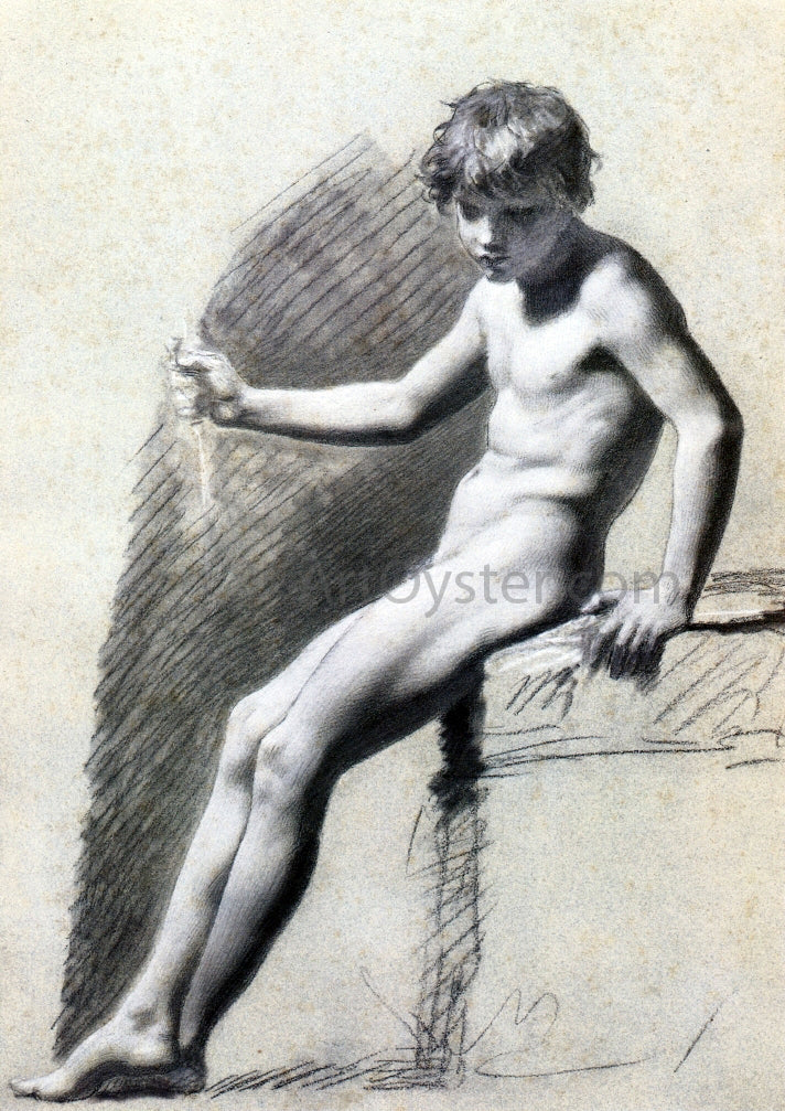 Pierre Paul Prudhon Seated Nude Figure - Canvas Print
