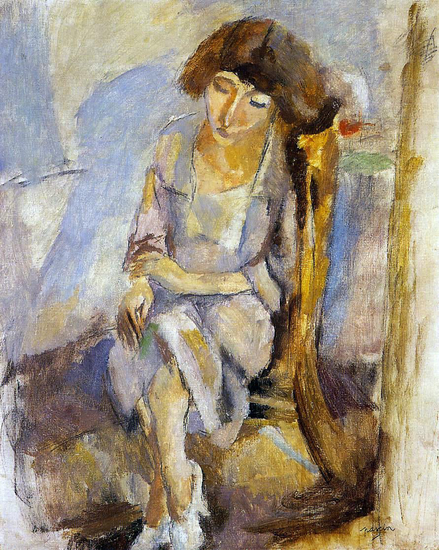 Jules Pascin Seated Portrait of Hermine David - Canvas Print