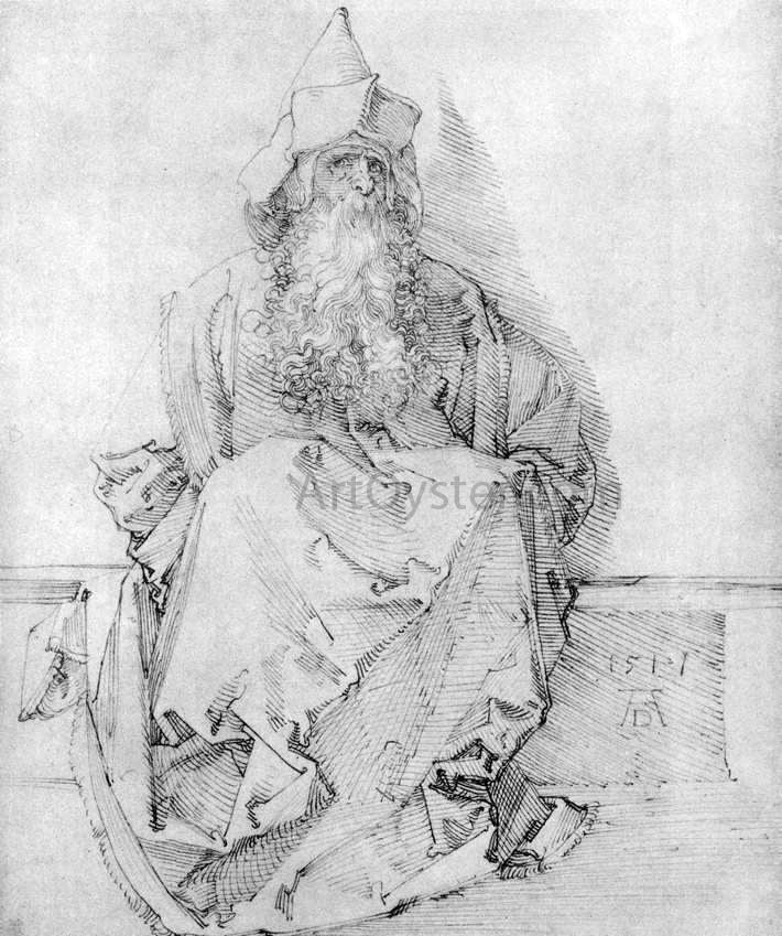 Albrecht Durer Seated Prophet - Canvas Print