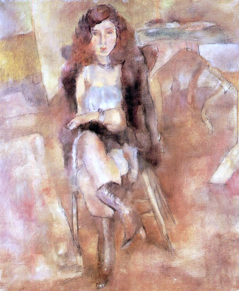 Jules Pascin Seated Woman - Canvas Print