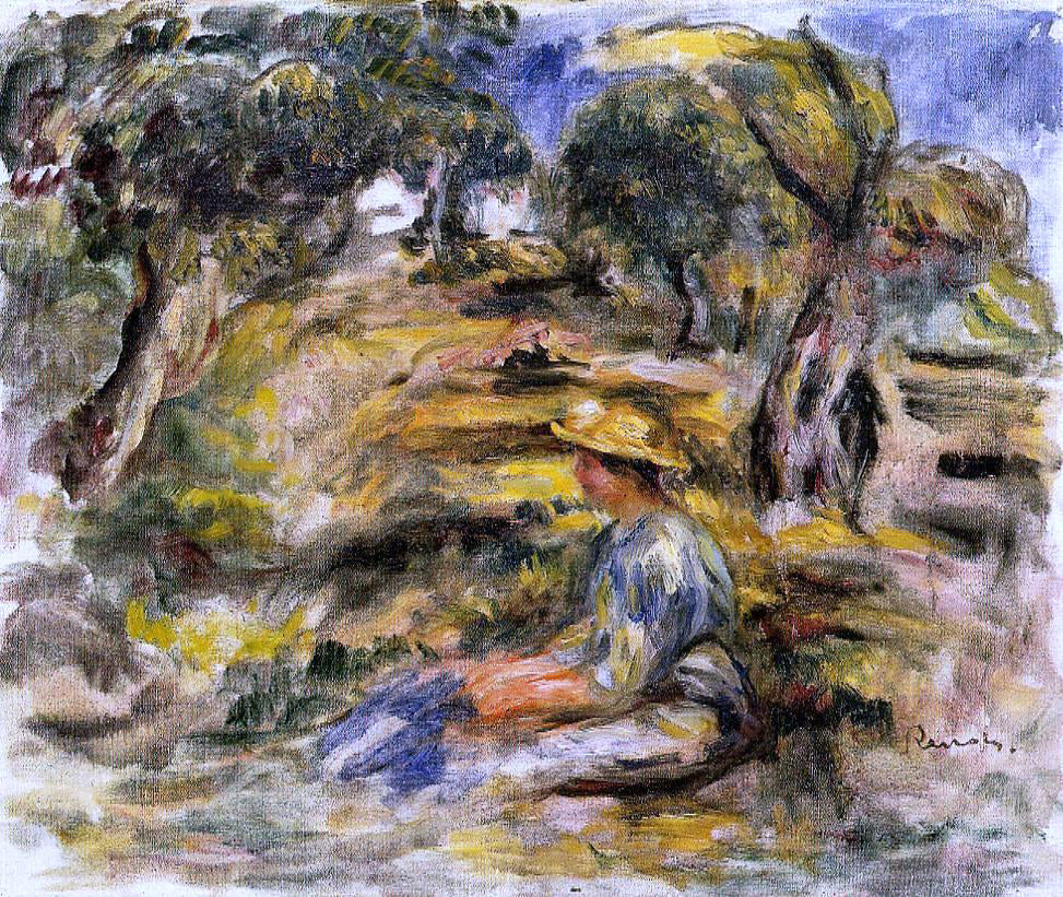 Pierre Auguste Renoir Seated Woman in Blue - Canvas Print