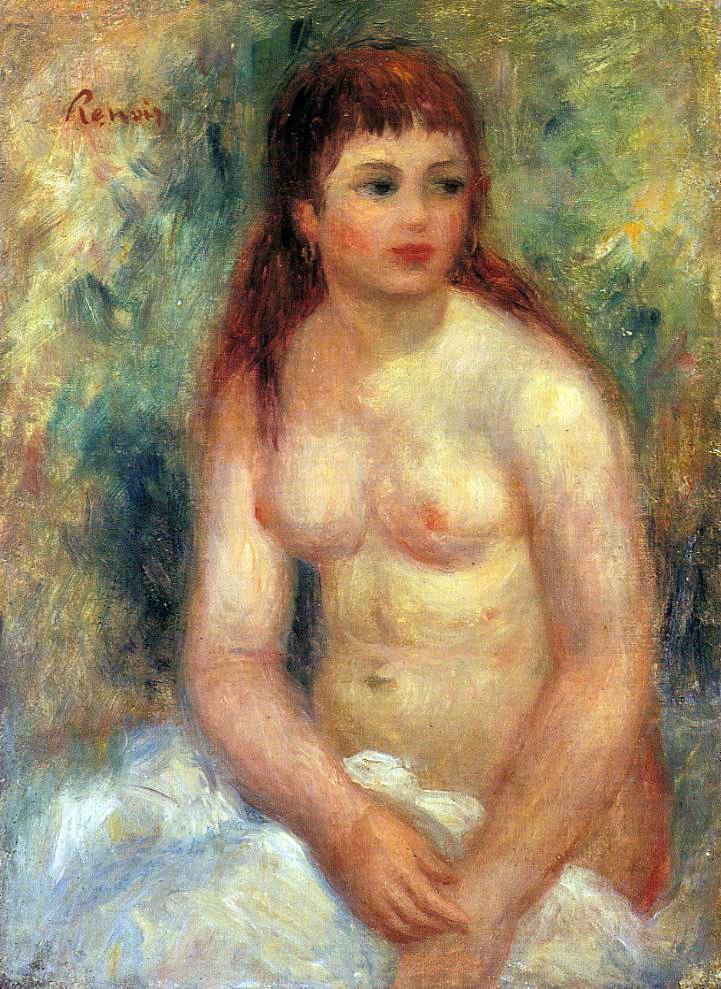 Pierre Auguste Renoir Seated Young Woman, Nude - Canvas Print