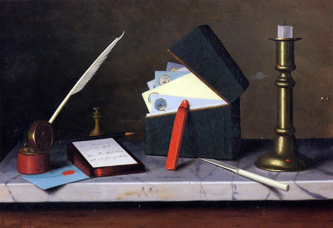 William Michael Harnett Secretary's Table - Canvas Print