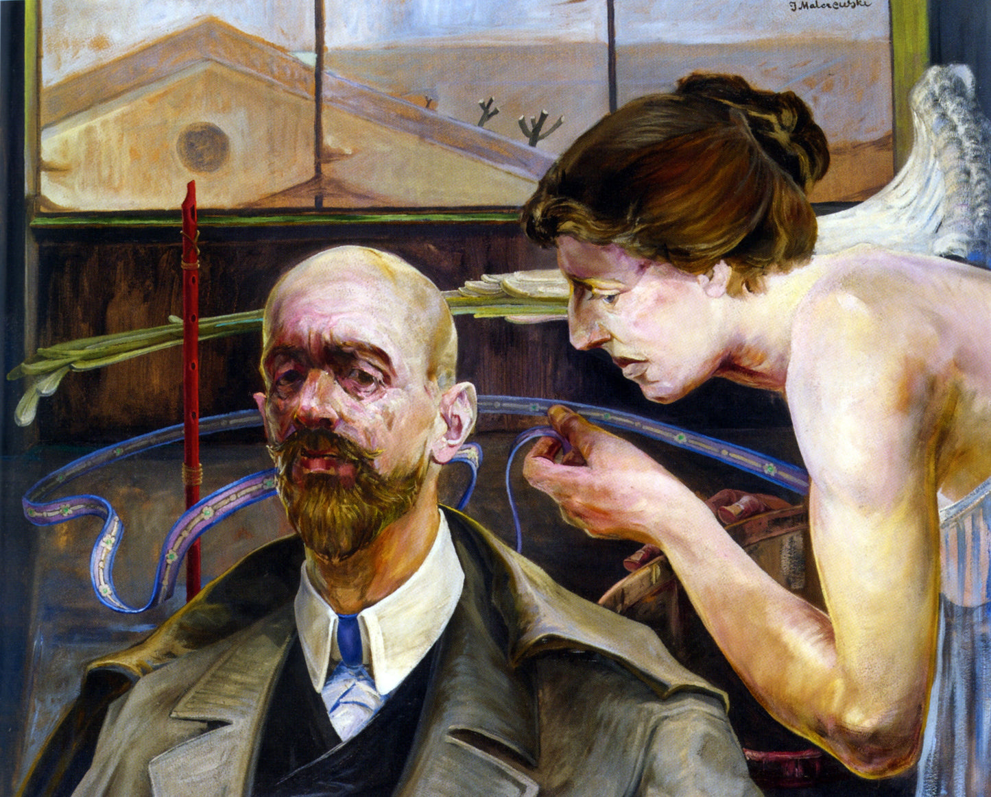 Jacek Malczewski Self Portrait - Canvas Print