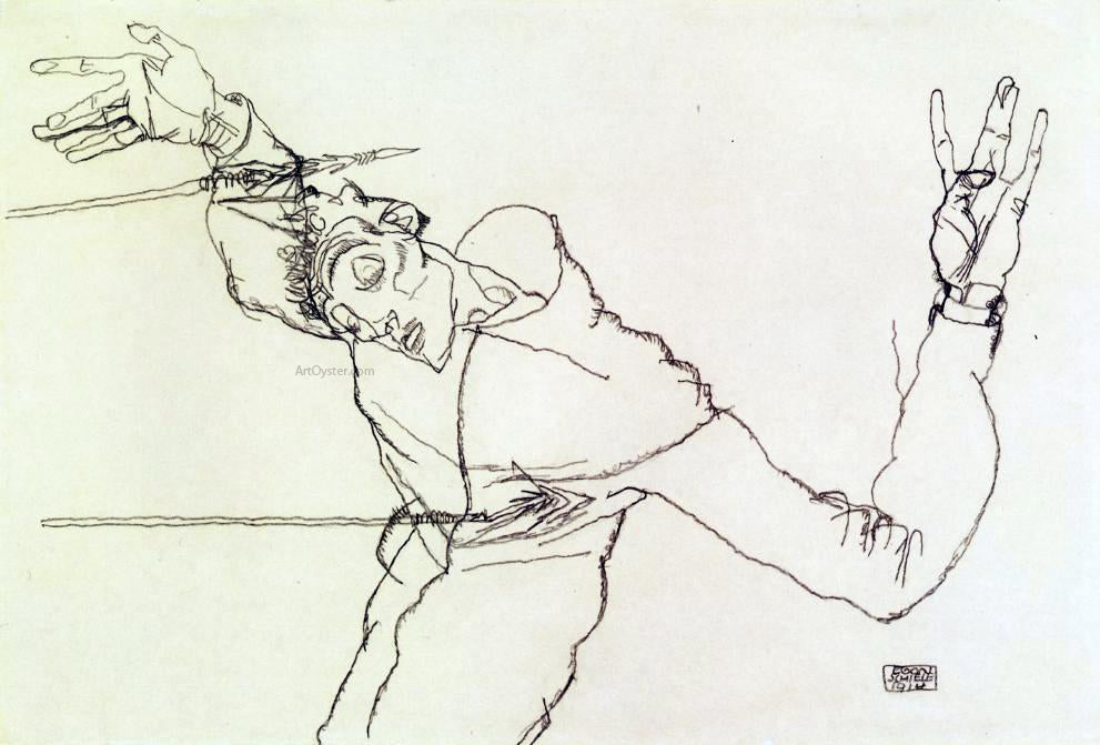 Egon Schiele Self Portrait as St. Sebastian - Canvas Print