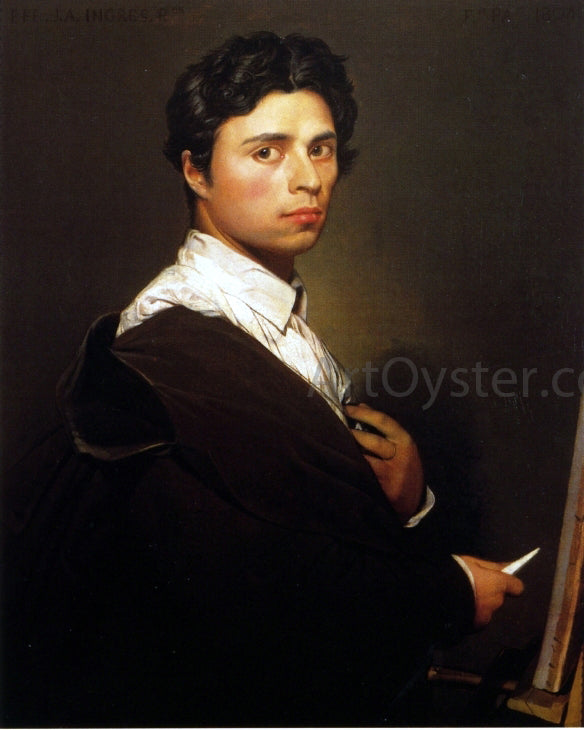 Jean-Auguste-Dominique Ingres Self Portrait at the Easel - Canvas Print