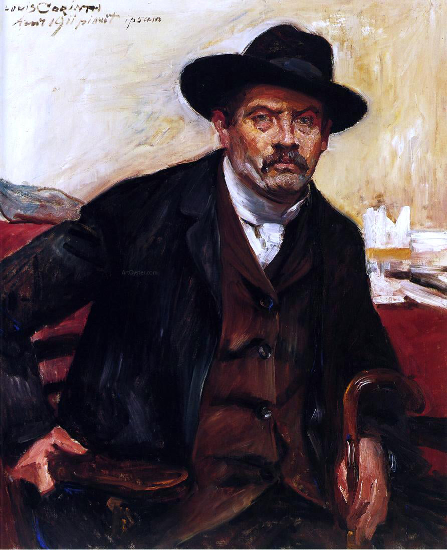 Lovis Corinth Self Portrait in a Black Hat - Canvas Print