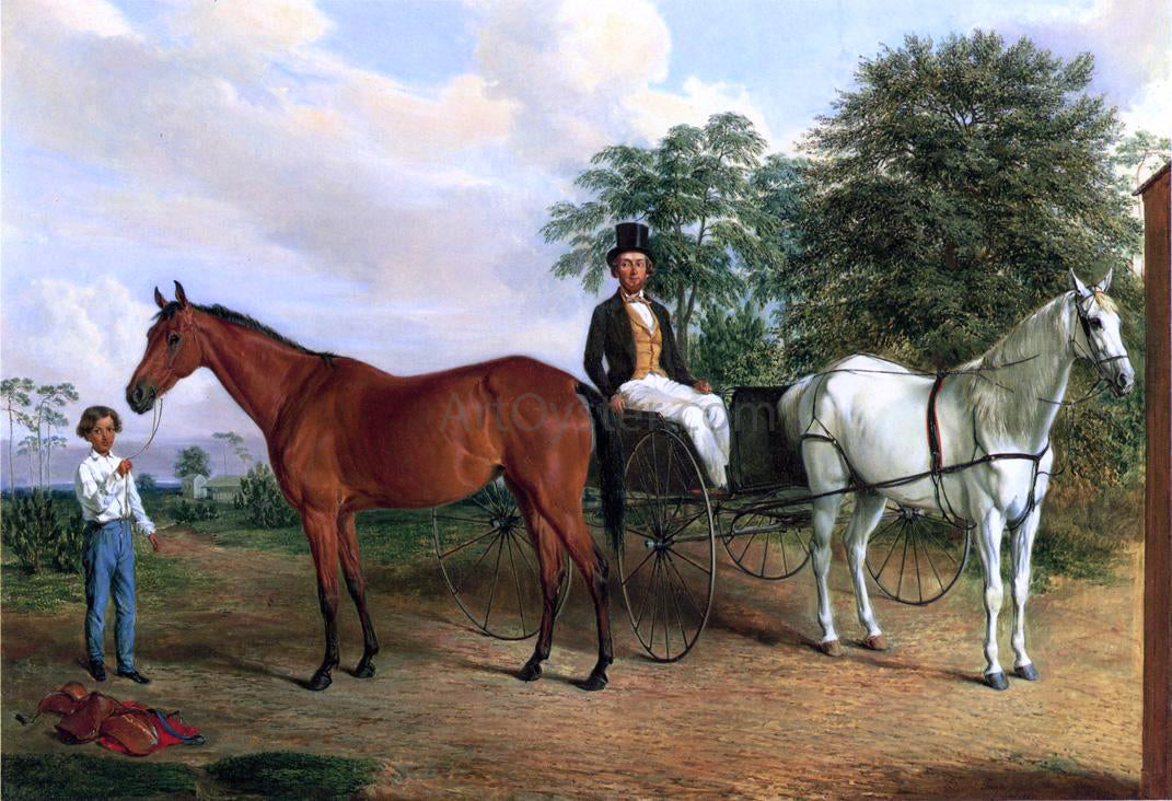 Edward Troye Self Portrait in a Carriage - Canvas Print