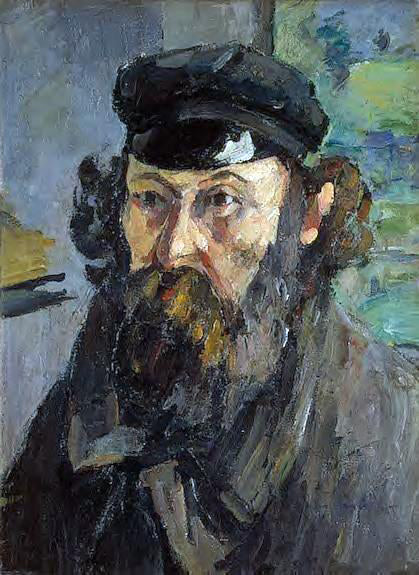 Paul Cezanne Self Portrait in a Casquette - Canvas Print