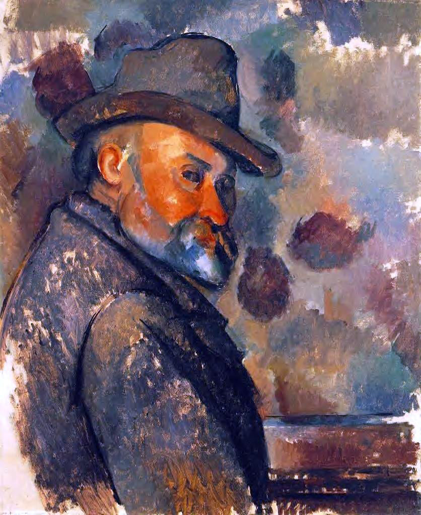 Paul Cezanne Self Portrait in a Felt Hat - Canvas Print