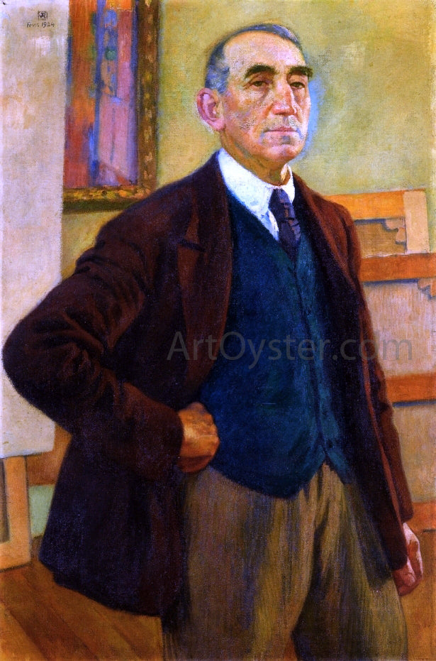 Theo Van Rysselberghe Self Portrait in a Green Waistcoat - Canvas Print