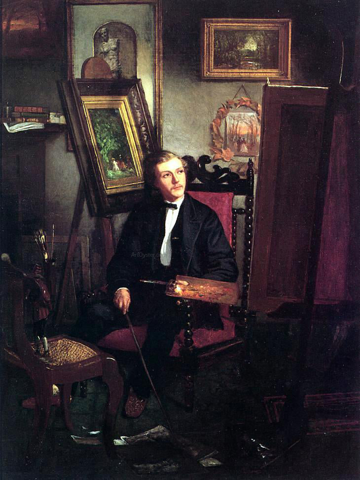 Thomas Hovenden Self Portrait of the Artist in His Studio - Canvas Print