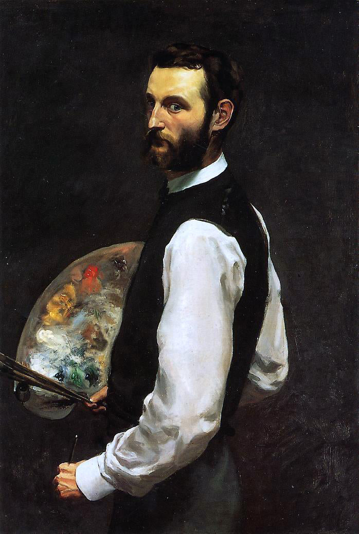 Jean Frederic Bazille Self Portrait with Palette - Canvas Print