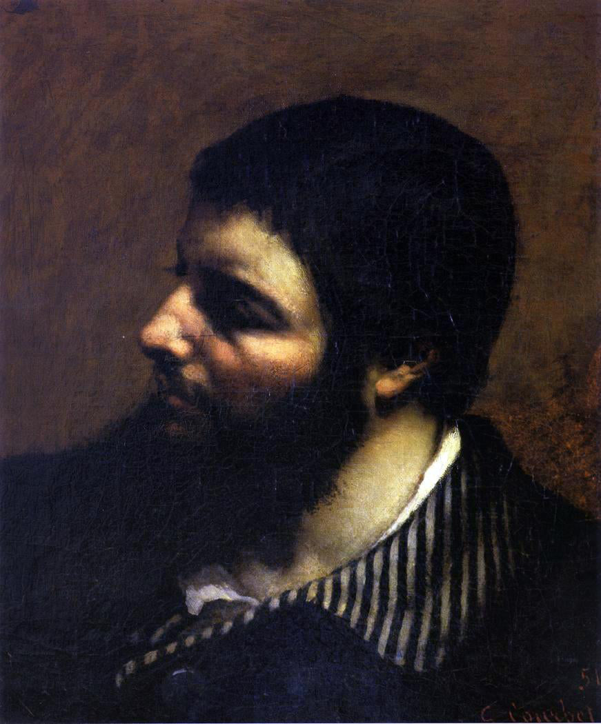 Gustave Courbet Self Portrait with Striped Collar - Canvas Print