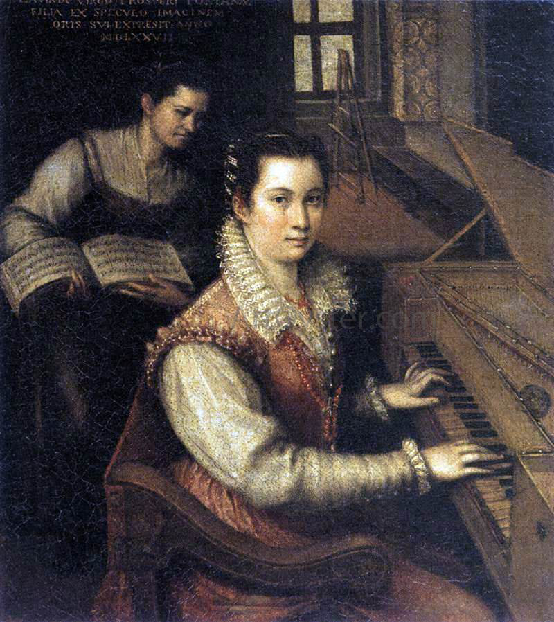 Lavinia Fontana Self-Portrait at the Spinet - Canvas Print