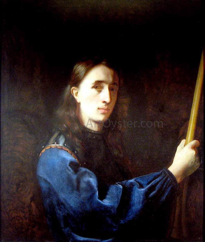 Johann Ulrich Mayr Self-Portrait in a Blue Coat with Cuirass - Canvas Print