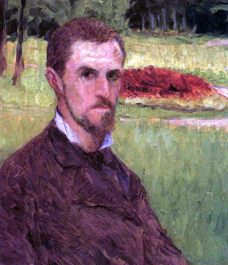Gustave Caillebotte Self-Portrait in the Park at Yerres - Canvas Print