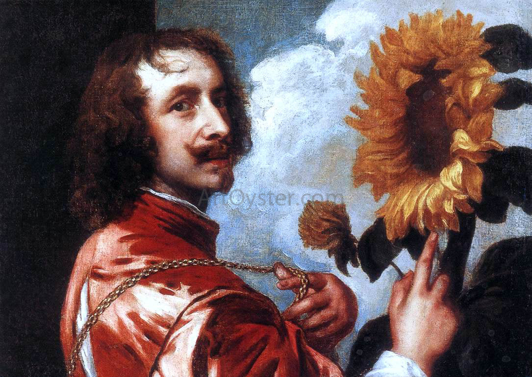 Sir Antony Van Dyck Self-portrait with a Sunflower - Canvas Print