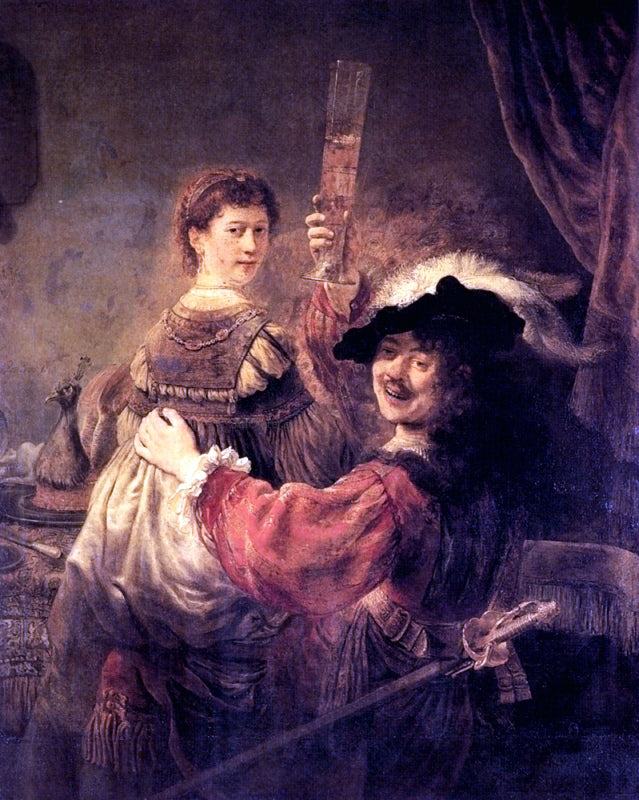Rembrandt Van Rijn Self-portrait With Saskia - Canvas Print