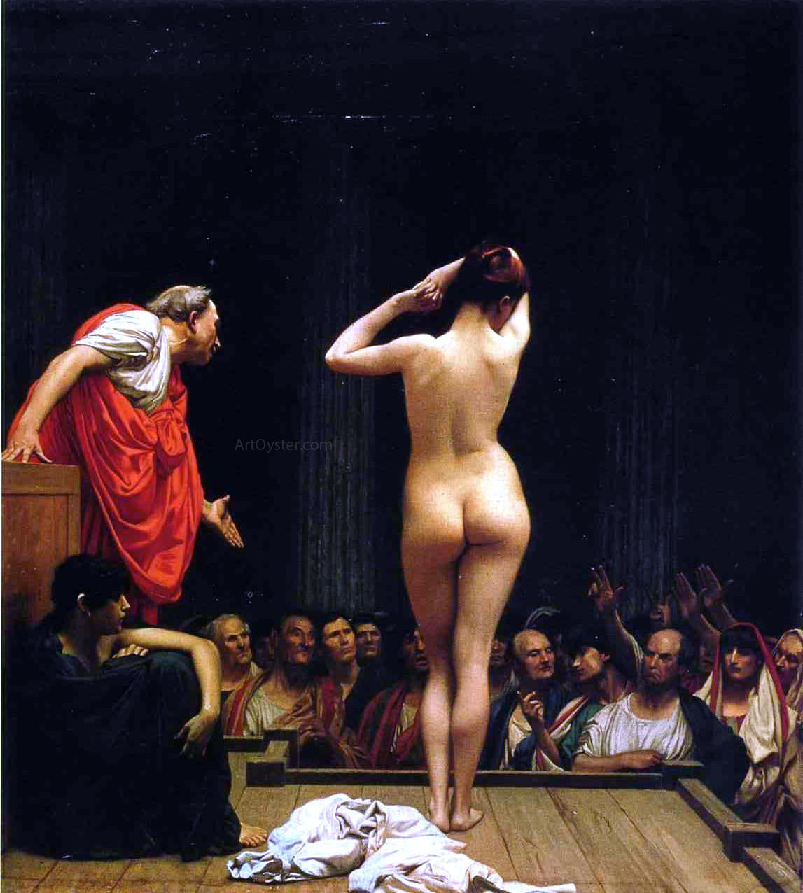 Jean-Leon Gerome Selling Slaves in Rome - Canvas Print