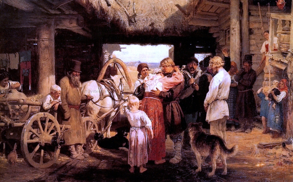 Ilia Efimovich Repin Send-off of Recruit - Canvas Print