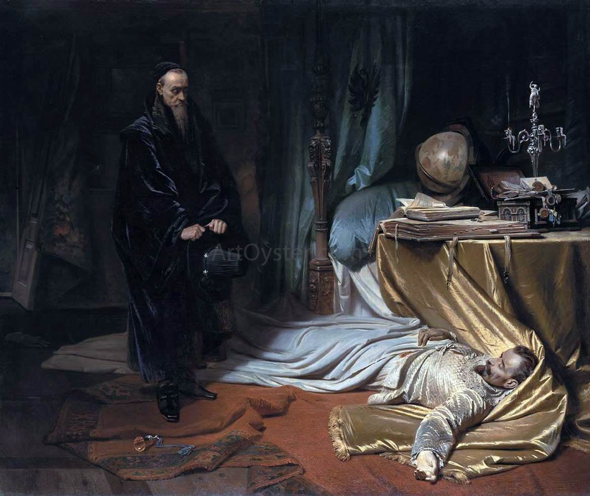 Karl Theodor Von Piloty Seni at the Dead Body of Wallenstein - Canvas Print