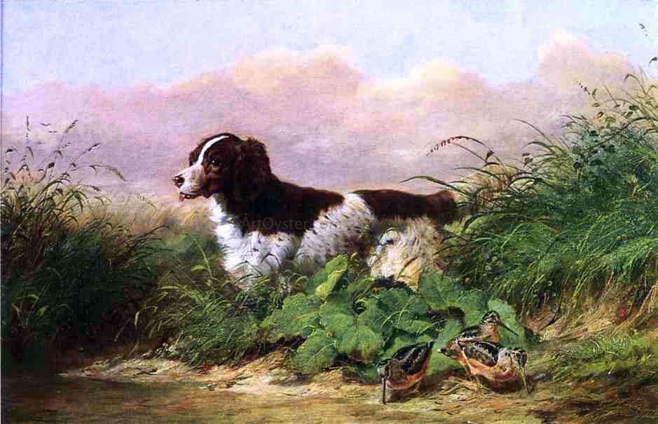 Arthur Fitzwilliam Tait Setter and Woodcock - Canvas Print