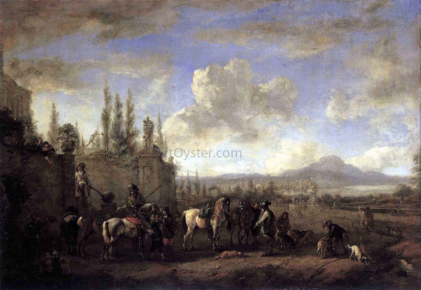 Philips Wouwerman Setting out on the Hunt - Canvas Print