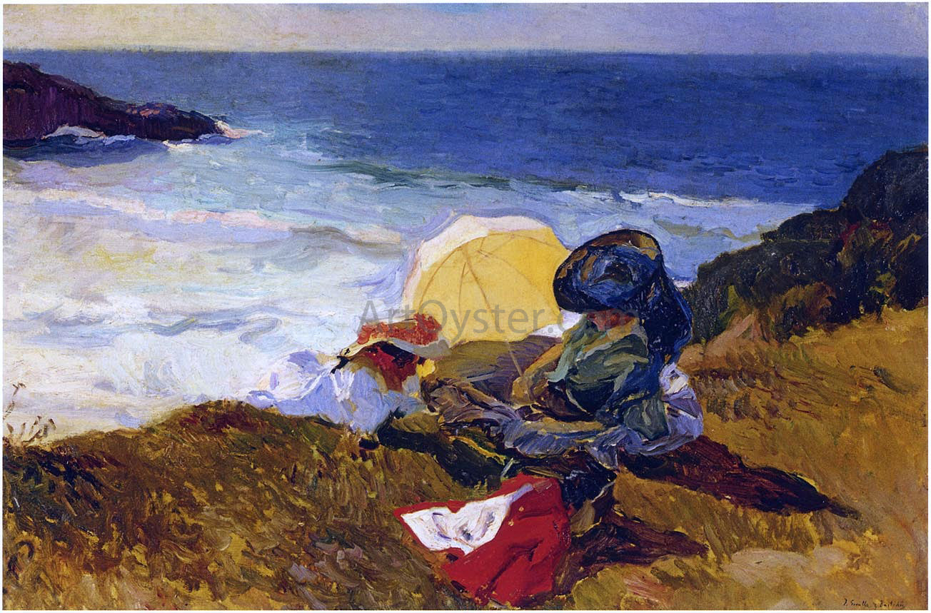 Joaquin Sorolla Y Bastida Setting Sun in Biarritz - Canvas Print