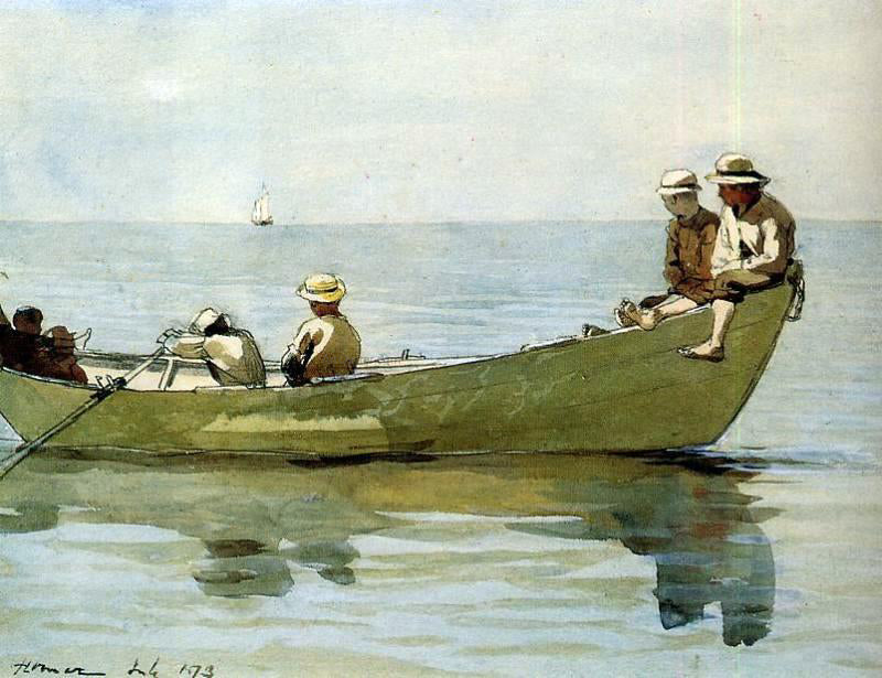 Winslow Homer Seven Boys in a Dory - Canvas Print