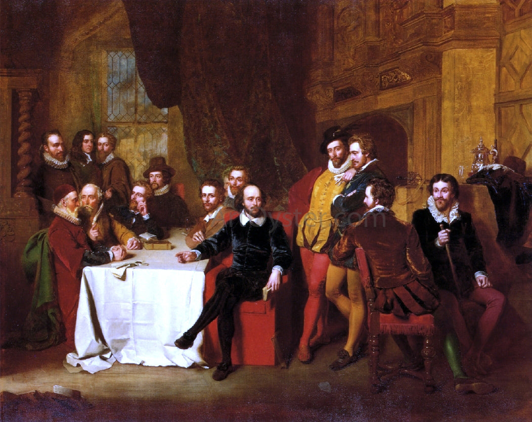 John Faed RSA Shakespeare and His Contemporaries - Canvas Print