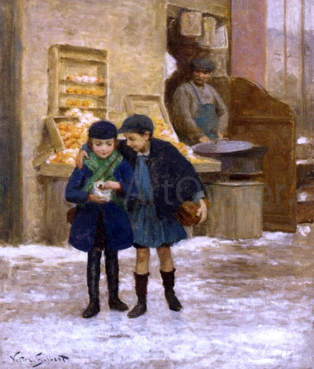 Victor Gabriel Gilbert Sharing the Treats - Canvas Print