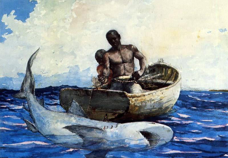 Winslow Homer Shark Fishing - Canvas Print