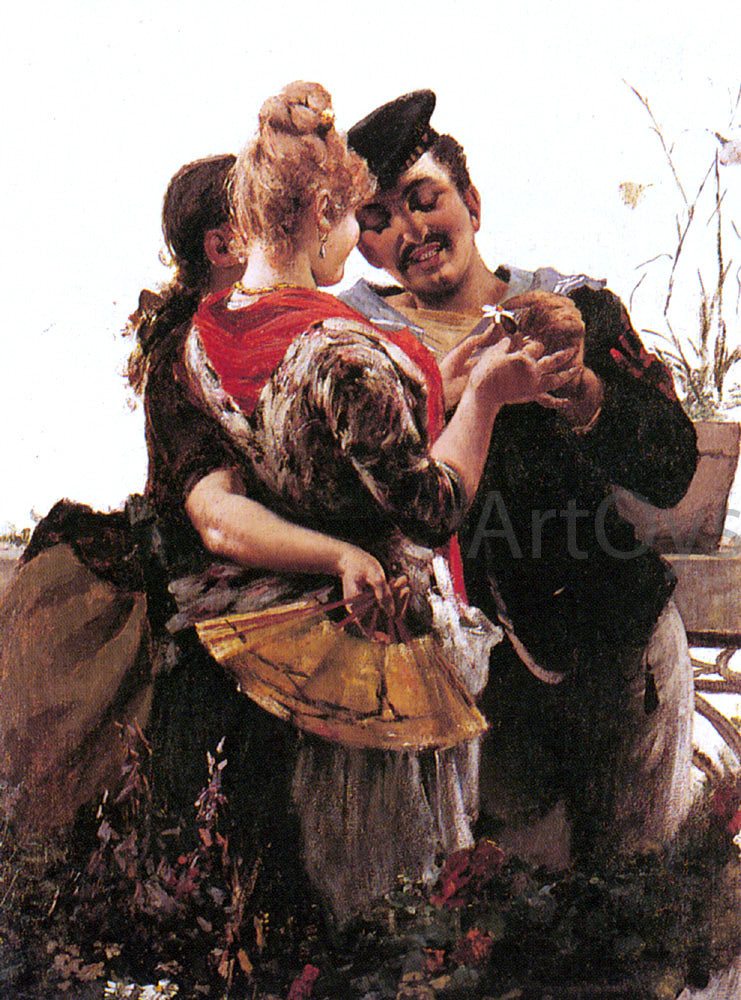 Egisto Lancerotto She Loves Me...She Loves Me Not... - Canvas Print