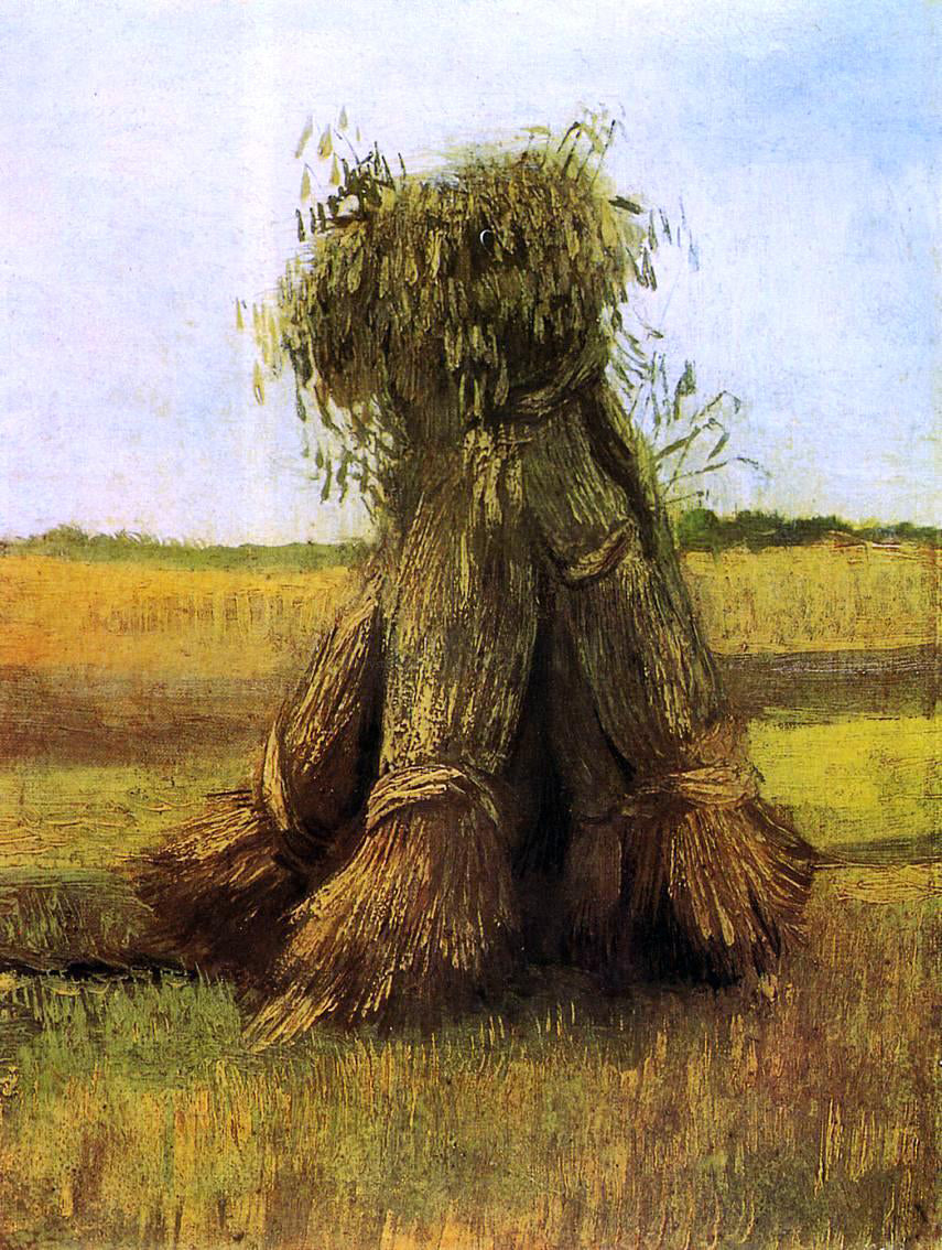 Vincent Van Gogh Sheaves of Wheat in a Field - Canvas Print