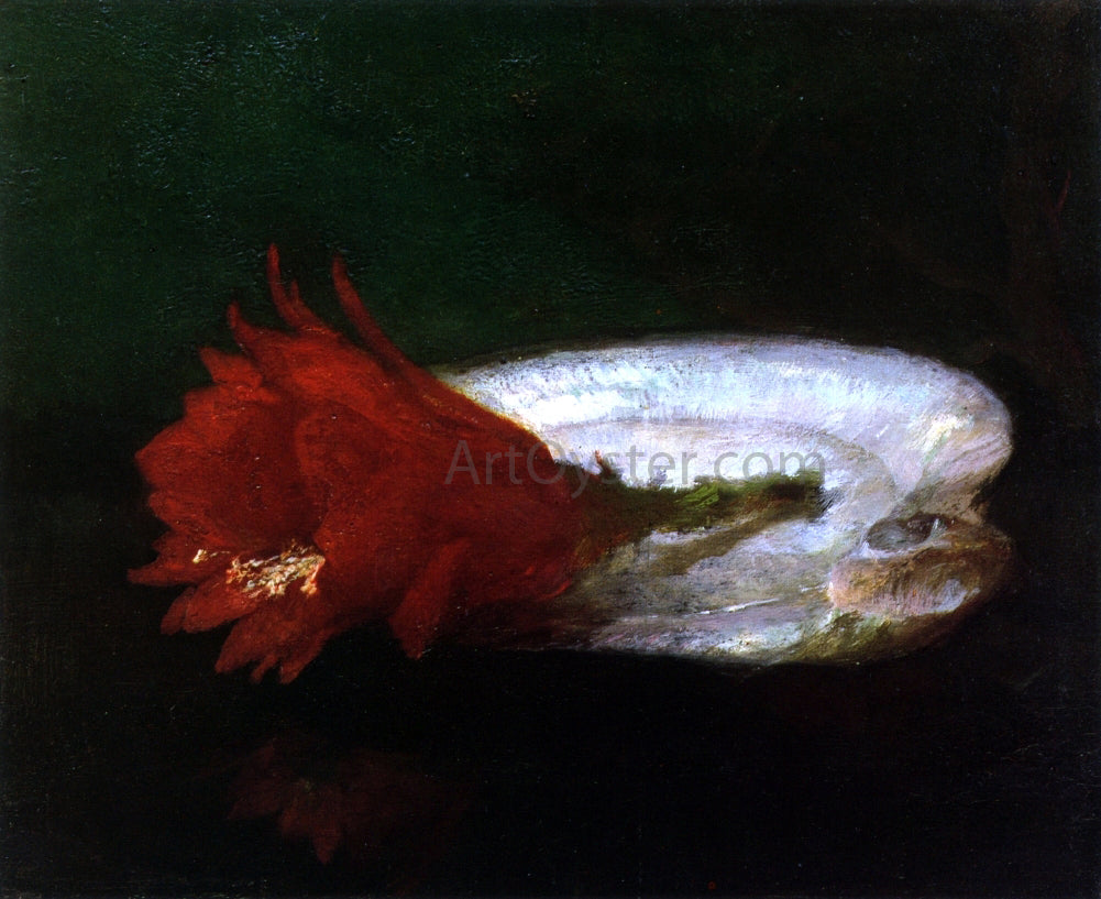 John La Farge Shell and Flower - Canvas Print