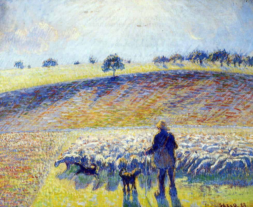Camille Pissarro Shepherd and Sheep - Canvas Print