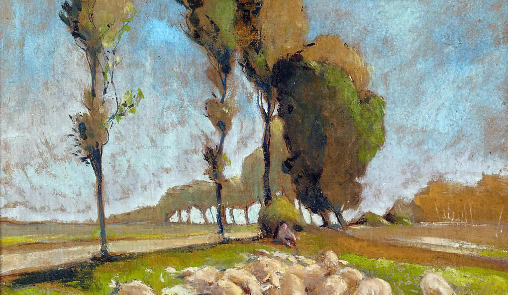 Henri Edmond Cross Shepherd and Sheep - Canvas Print