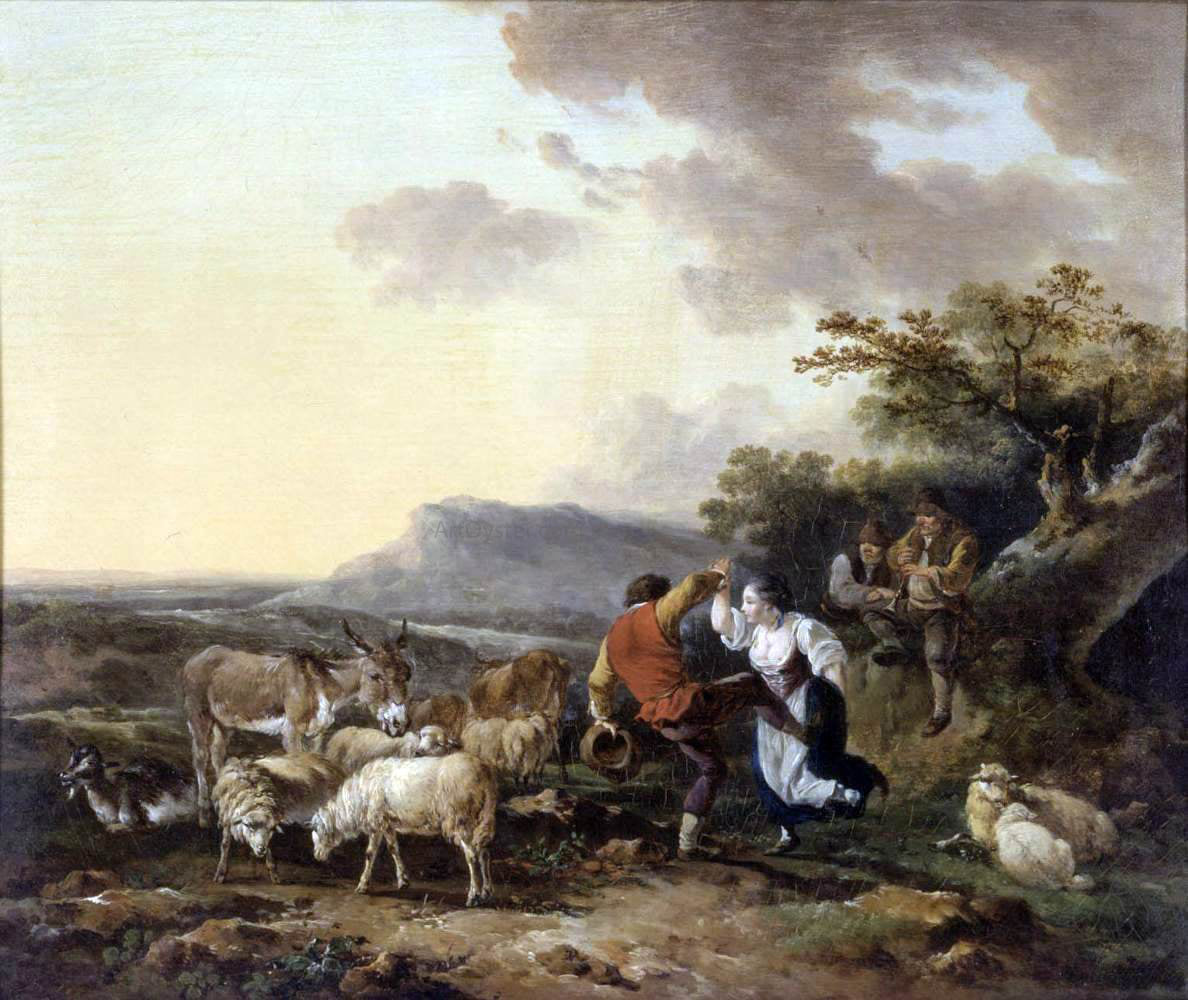 Philip Jacques De Loutherbourg Shepherd and Shepherdess Dancing - Canvas Print