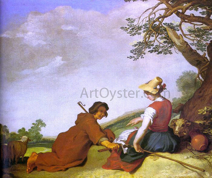 Abraham Bloemaert Shepherd and Sherpherdess - Canvas Print