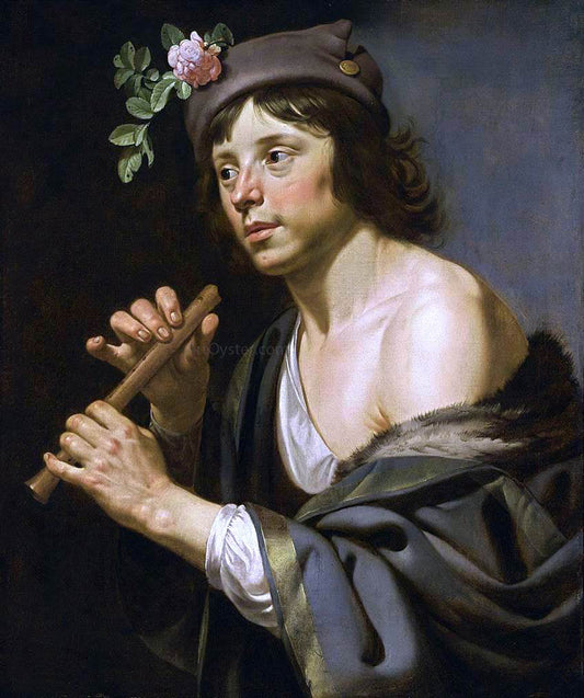 Jan Van Bijlert Shepherd Holding a Flute - Canvas Print