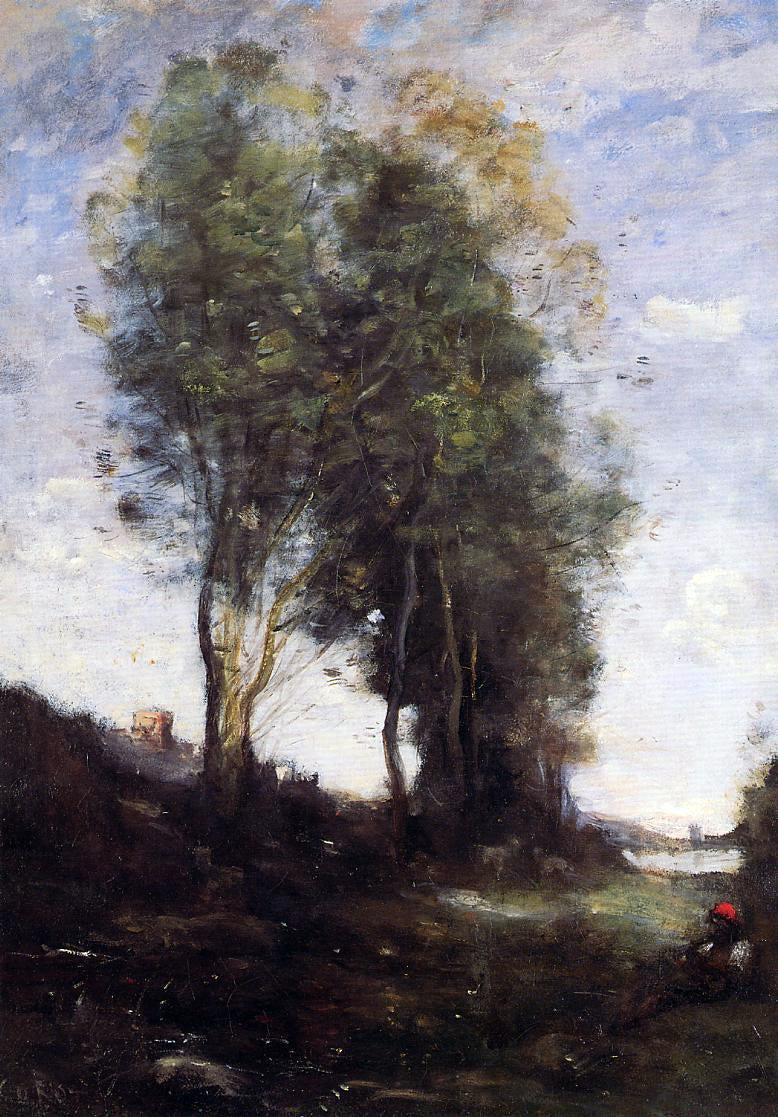 Jean-Baptiste-Camille Corot Shepherd Resting - Canvas Print