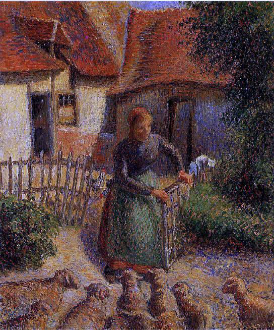 Camille Pissarro Shepherdess Bringing in the Sheep - Canvas Print