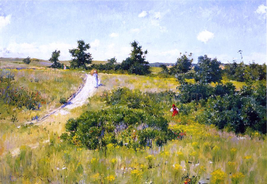William Merritt Chase Shinnecock Landscape with Figures - Canvas Print