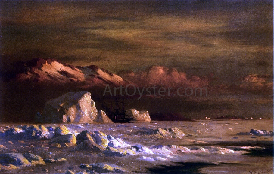 William Bradford Ship and Icebergs - Canvas Print