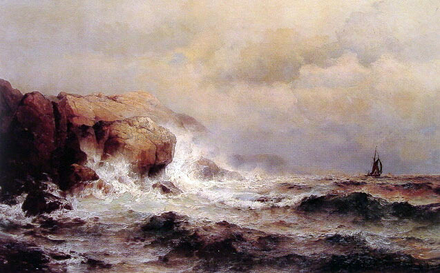 Mauritz F. H. De Haas Ship off a Stormy Coast - Canvas Print