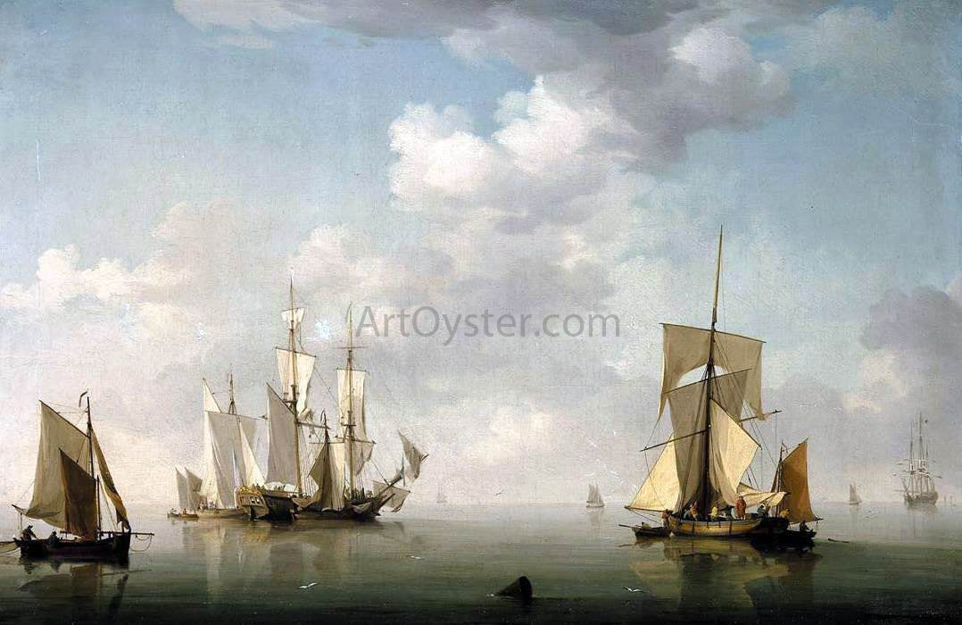 Charles Brooking Shipping in a Calm - Canvas Print