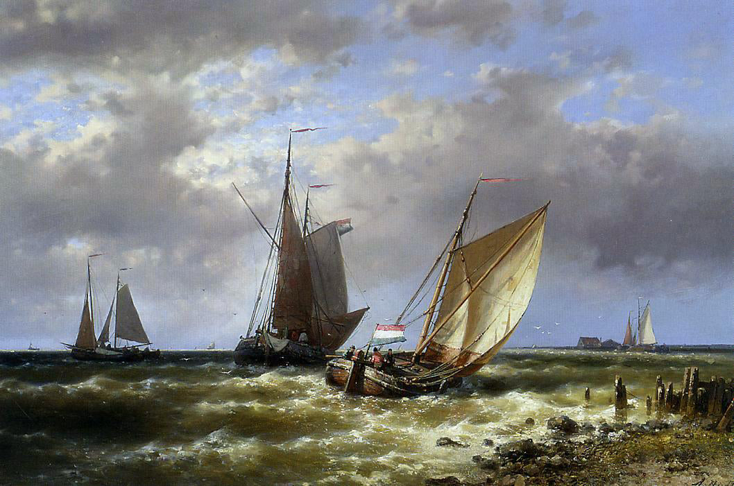 Senior Abraham Hulk Shipping in Choppy Waters - Canvas Print